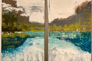 Acrylic Paint and Mixed Media on canvas, 2 pannels (50cm x 100cm) 1500 €