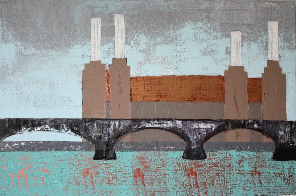 Abstract Industrial 12, Mixed Media on Canvas 70 cm x 100 cm SOLD