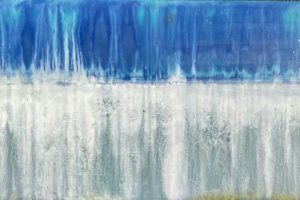 Horizon 20, mixed media on ceramic tile 30cm x 60cm SOLD