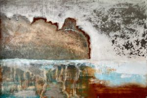 Landscape 16, Rust and mixed media on steel sheet 82cm x 122cm 1700 €