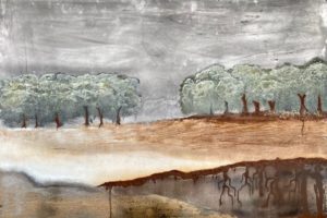 Mixed media on steel sheet 82cm x 122cm SOLD