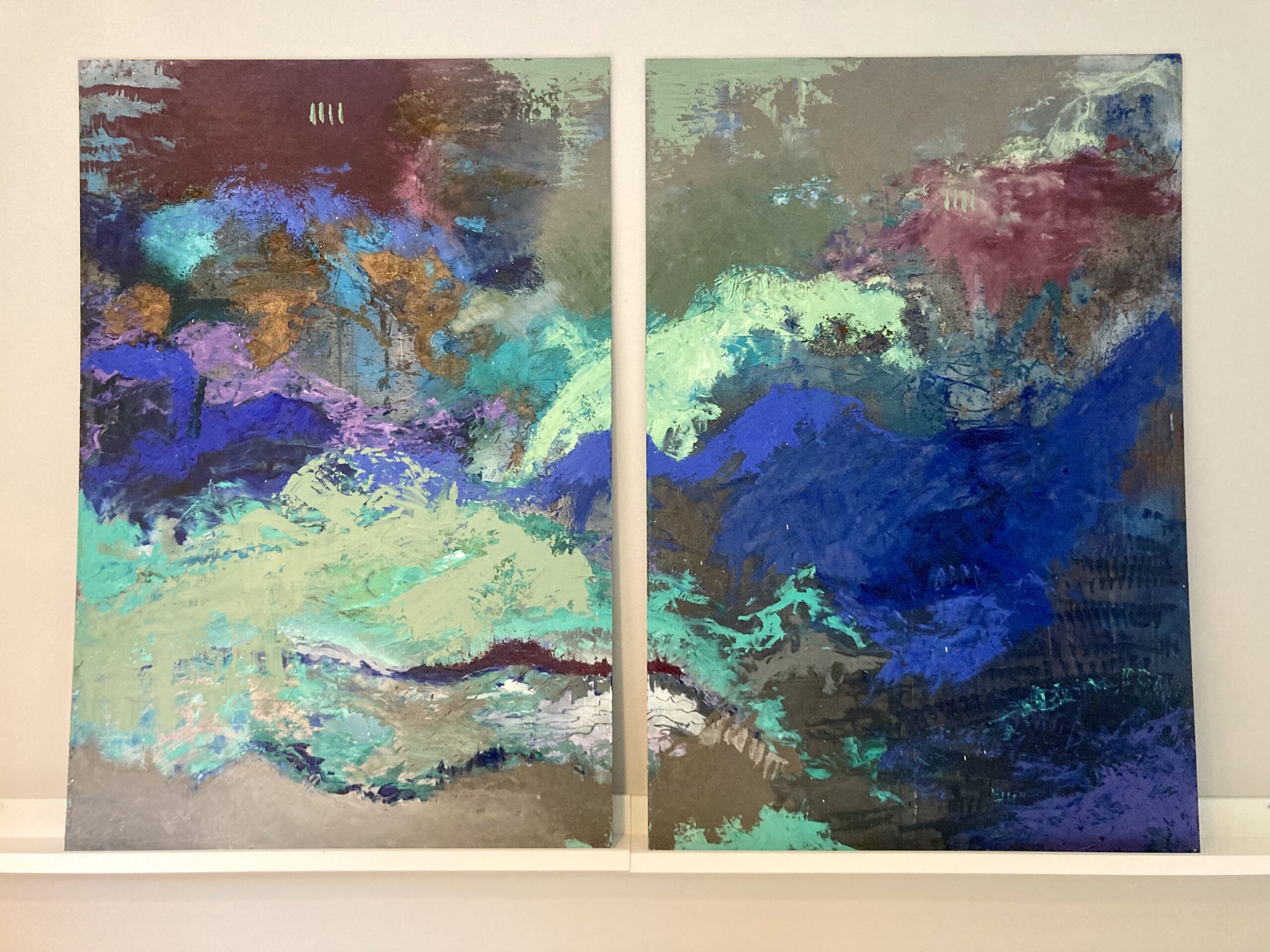 Mixed media on steel sheet 2 x (82 cm x 122cm) 4000€